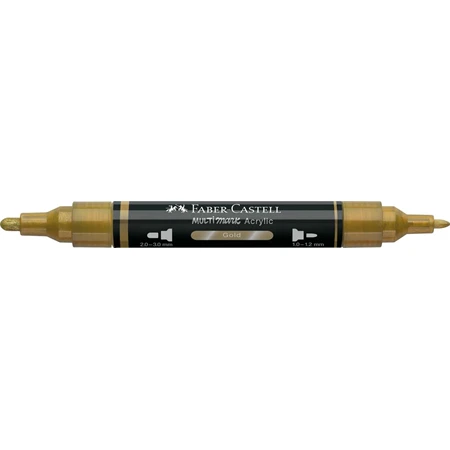 Akril marker Faber-Castell Multimark 250 kétvégű 1-1,2/2-3mm arany