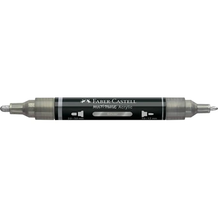 Akril marker Faber-Castell Multimark 251 kétvégű 1-1,2/2-3mm ezüst