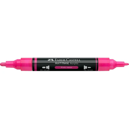 Akril marker Faber-Castell Multimark 253 kétvégű 1-1,2/2-3mm neon rózsaszín
