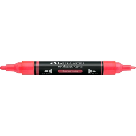 Akril marker Faber-Castell Multimark 255 kétvégű 1-1,2/2-3mm neon narancs