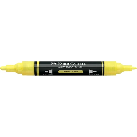 Akril marker Faber-Castell Multimark 256 kétvégű 1-1,2/2-3mm neon sárga