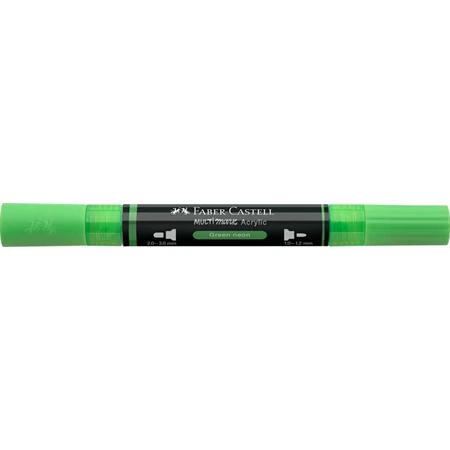 Akril marker Faber-Castell Multimark 257 kétvégű 1-1,2/2-3mm neon zöld