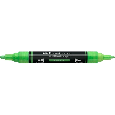 Akril marker Faber-Castell Multimark 257 kétvégű 1-1,2/2-3mm neon zöld