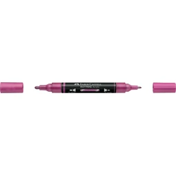 Akril marker Faber-Castell Multimark 290 kétvégű 1-1,2/2-3mm metál rózsaszín