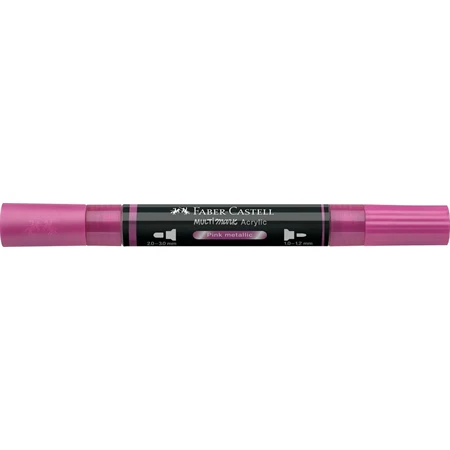 Akril marker Faber-Castell Multimark 290 kétvégű 1-1,2/2-3mm metál rózsaszín