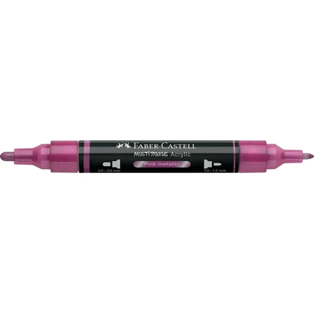 Akril marker Faber-Castell Multimark 290 kétvégű 1-1,2/2-3mm metál rózsaszín