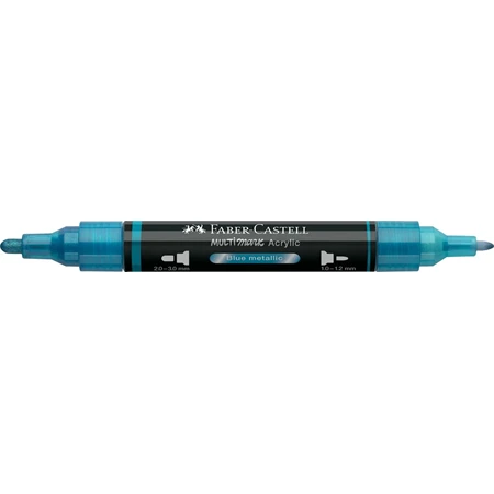 Akril marker Faber-Castell Multimark 292 kétvégű 1-1,2/2-3mm metál kék