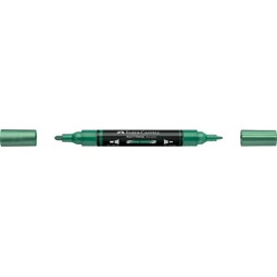 Akril marker Faber-Castell Multimark 295 kétvégű 1-1,2/2-3mm metál zöld