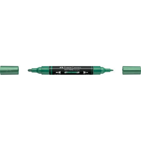 Akril marker Faber-Castell Multimark 295 kétvégű 1-1,2/2-3mm metál zöld