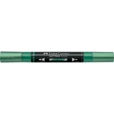 Akril marker Faber-Castell Multimark 295 kétvégű 1-1,2/2-3mm metál zöld