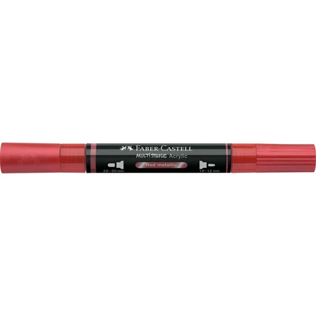 Akril marker Faber-Castell Multimark 296 kétvégű 1-1,2/2-3mm metál piros