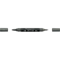 Akril marker Faber-Castell Multimark 297 kétvégű 1-1,2/2-3mm metál acélszürke