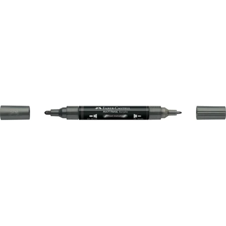 Akril marker Faber-Castell Multimark 297 kétvégű 1-1,2/2-3mm metál acélszürke