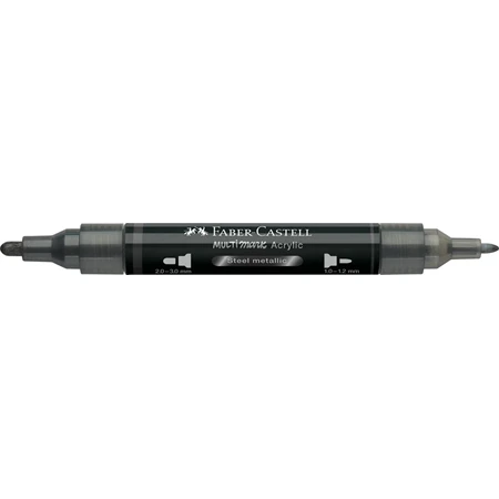 Akril marker Faber-Castell Multimark 297 kétvégű 1-1,2/2-3mm metál acélszürke