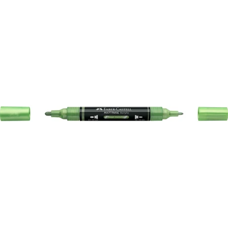 Akril marker Faber-Castell Multimark 298 kétvégű 1-1,2/2-3mm metál zsályazöld