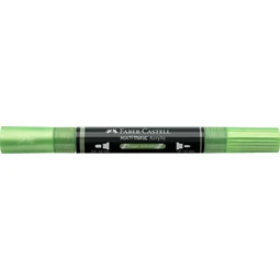 Akril marker Faber-Castell Multimark 298 kétvégű 1-1,2/2-3mm metál zsályazöld