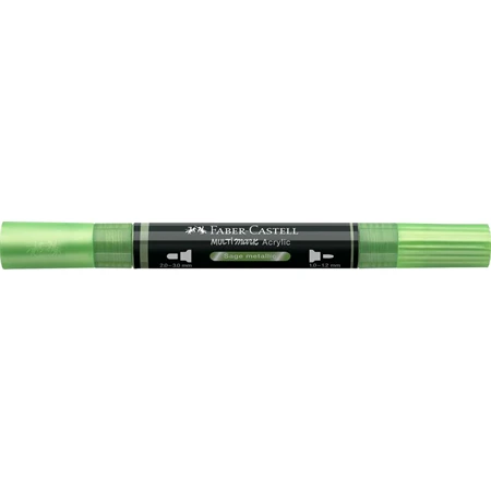 Akril marker Faber-Castell Multimark 298 kétvégű 1-1,2/2-3mm metál zsályazöld