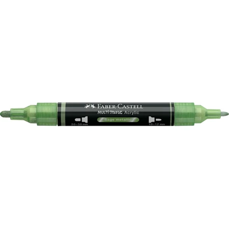 Akril marker Faber-Castell Multimark 298 kétvégű 1-1,2/2-3mm metál zsályazöld