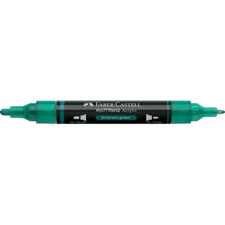 Akril marker Faber-Castell Multimark 358 kétvégű 1-1,2/2-3mm smaragd zöld
