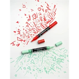 Akril marker FABER Multimark 412 kétvégű 1-1,2/2-3mm mentazöld
