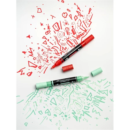 Akril marker FABER Multimark 412 kétvégű 1-1,2/2-3mm mentazöld