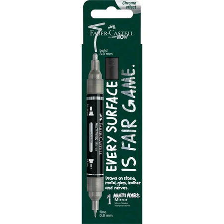 Akril marker Faber-Castell Multimark 551 kétvégű 1-1,2/2-3mm tüköreffekt
