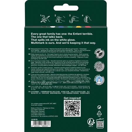 Akril marker Faber-Castell Multimark kétvégű készlet 6db-os alapszinek 1–1,2 mm / 2–3 mm