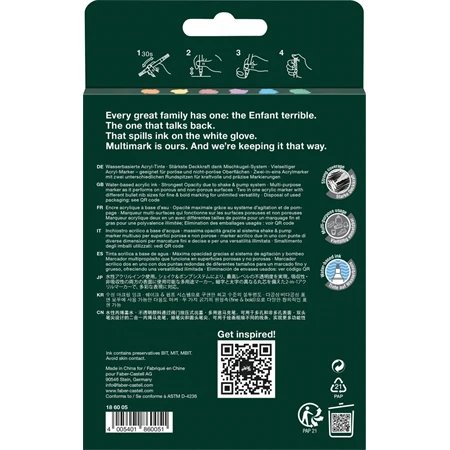 Akril marker Faber-Castell Multimark kétvégű készlet 6db-os pasztell színek 1–1,2 mm / 2–3 mm