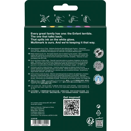 Akril marker Faber-Castell Multimark kétvégű készlet 6db-os vibráló színek 1–1,2 mm / 2–3 mm