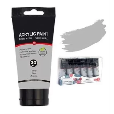 Akrilfesték 30ml fémes ezüst