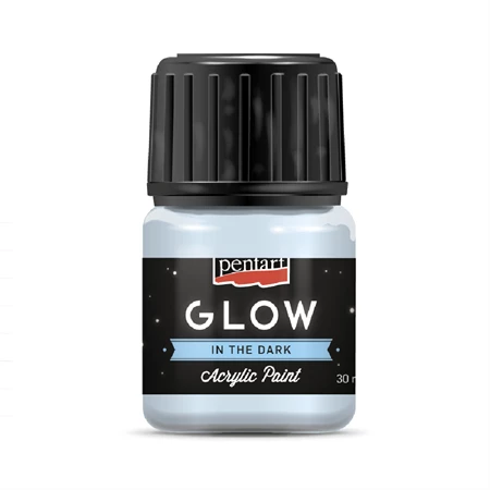 Akrilfesték PENTART GLOW 30ml sötétben világító, kékesfehér