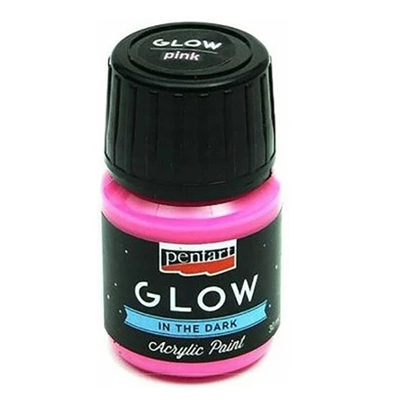 Akrilfesték PENTART GLOW 30ml sötétben világító, pink