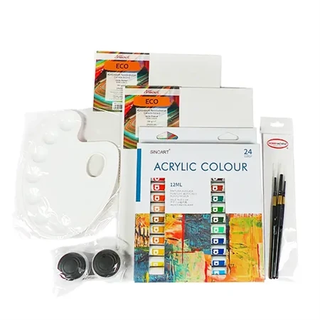 Akrilfesték festőcsomag SINOART 24x12ml festék kiegészítőkkel