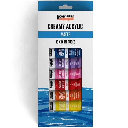 Akrilfesték készlet krémes matt, 10db/csomag 16ml 10szin