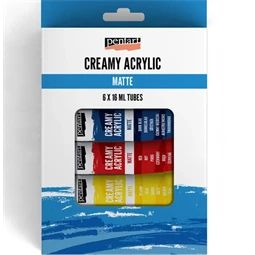 Akrilfesték készlet krémes matt, 6db/csomag 16ml 6szin