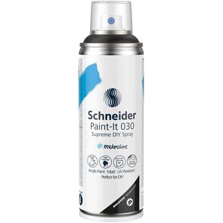 Akrilfesték spray, 200 ml, SCHNEIDER Paint-It 030, fekete