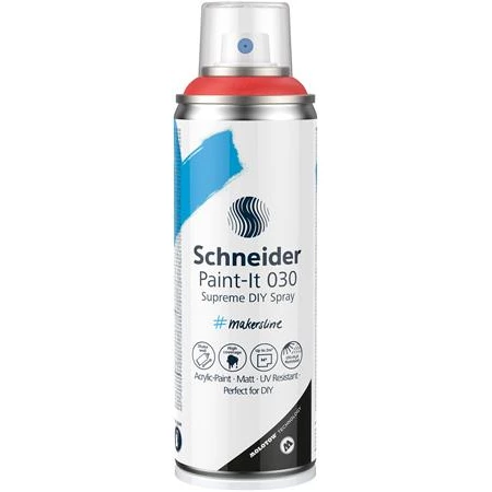 Akrilfesték spray, 200 ml, SCHNEIDER Paint-It 030, piros