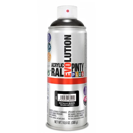 Akrilfesték spray, EVO, fényes fekete, 400ml (9004)