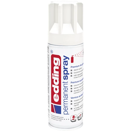 Akrilfesték spray, prémium EDDING 200ml, matt fehér TRAFFIC WHITE MAT RAL9016 (922)