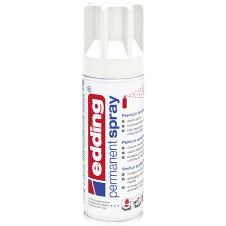 Akrilfesték spray, prémium EDDING 5200 200ml, matt fehér TRAFFIC WHITE MAT RAL9016 (922)