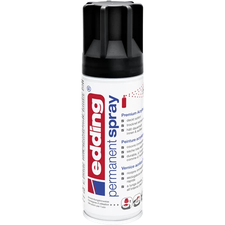 Akrilfesték spray, prémium EDDING 5200 200ml, matt fekete BLACK MAT RAL9005 (901)