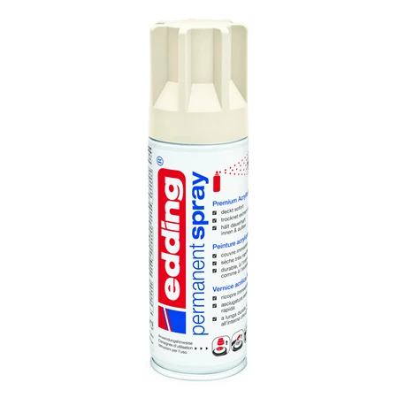 Akrilfesték spray, prémium EDDING 200ml, matt krémfehér CREAM WHITE MAT RAL9001 (921)