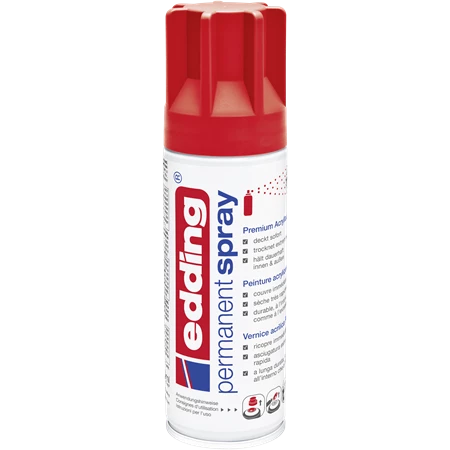 Akrilfesték spray, prémium EDDING 5200 200ml, matt piros TRAFFIC RED MAT RAL3020 (902)