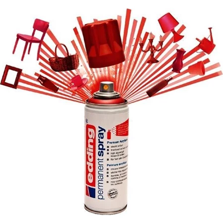 Akrilfesték spray, prémium EDDING 5200 200ml, matt piros TRAFFIC RED MAT RAL3020 (902)