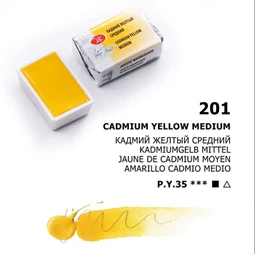 Akvarellfesték White Nights 2,5 ml szilkés 201 Cadmium Yellow Medium