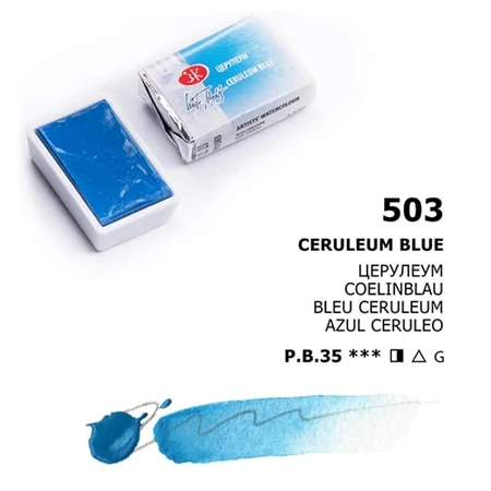 Akvarellfesték White Nights 2,5 ml szilkés 503 Cerulean Blue