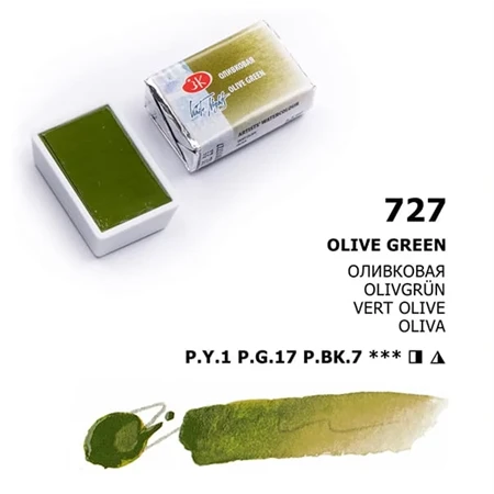 Akvarellfesték White Nights 2,5 ml szilkés 727 Olive Green