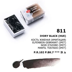 Akvarellfesték White Nights 2,5 ml szilkés 811 Ivory Black