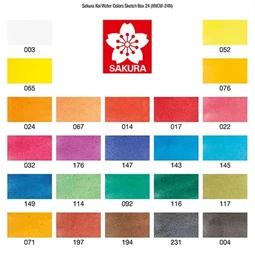 Akvarellfesték készlet SAKURA Koi víztartályos ecsettel 24db-os