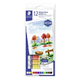 Akvarellfesték készlet, STAEDTLER 12 x 12ml tubusos 8880